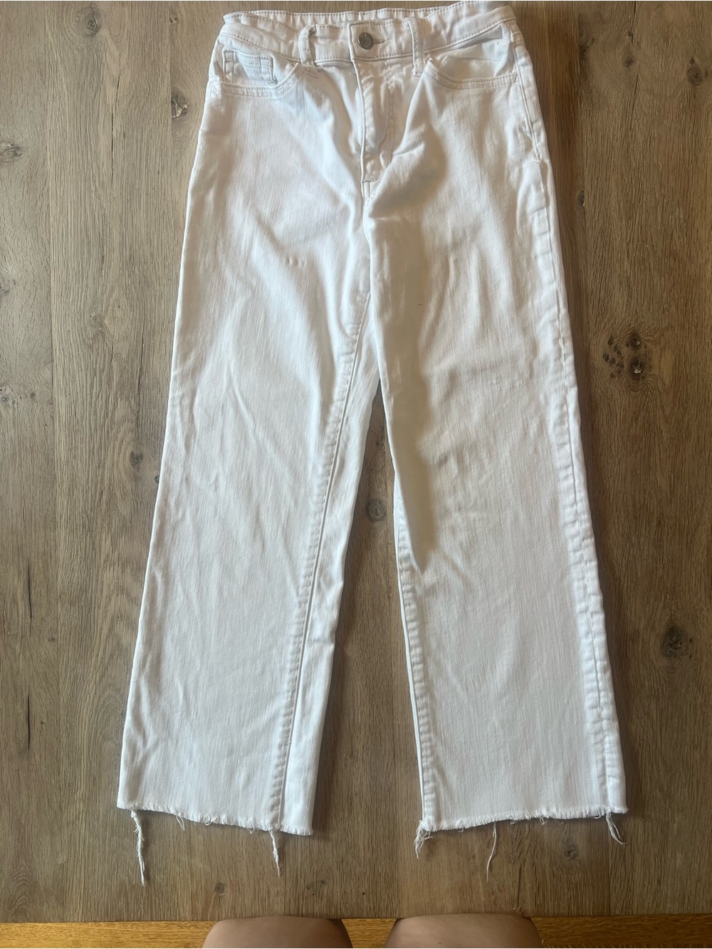 Joe’s Jeans White High Rise Wide Leg Raw Hem Jeans Size 25